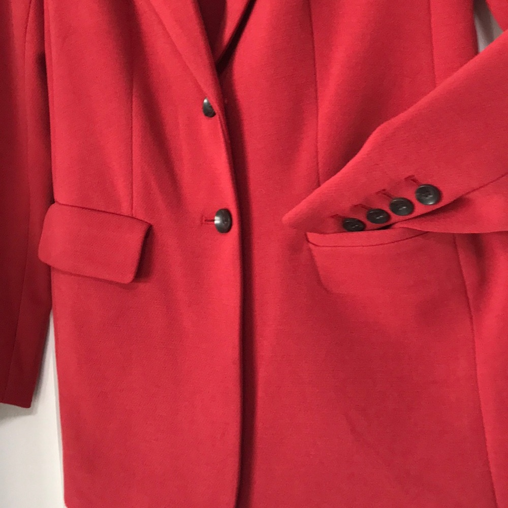 CARMEN MARC VALVO Red Long Blazer - Picture 3 of 8